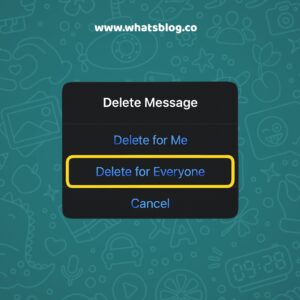 Choose ‘Delete for Everyone’ to retract the message from all devices (if you’re within the time limit)
